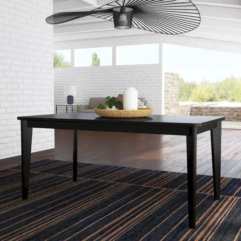 Mesa de comedor rectangular de madera negra, 6 plazas – 66 x 30 x 36 pulg.