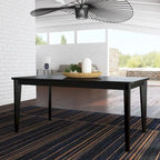 Mesa de comedor rectangular de madera negra, 6 plazas – 66 x 30 x 36 pulg.