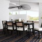 Mesa de comedor rectangular de madera negra, 6 plazas – 66 x 30 x 36 pulg.