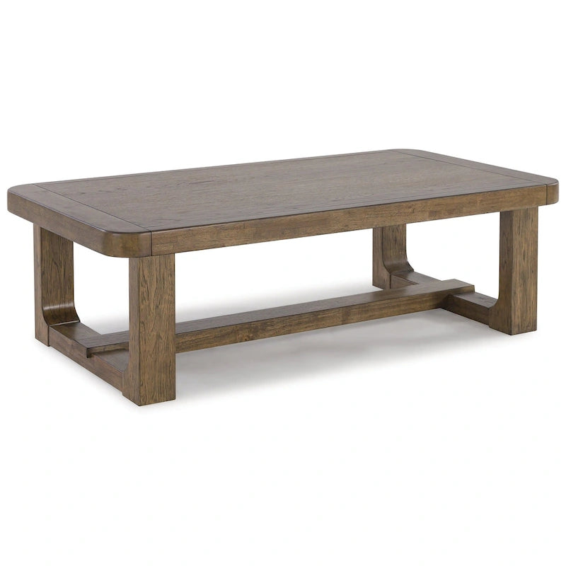 Mesa de centro color marrón claro, estilo rústico, capacidad para 4 a 6 personas – 56 ancho x 30 profundidad x 17 alto