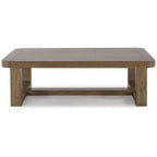 Mesa de centro color marrón claro, estilo rústico, capacidad para 4 a 6 personas – 56 ancho x 30 profundidad x 17 alto