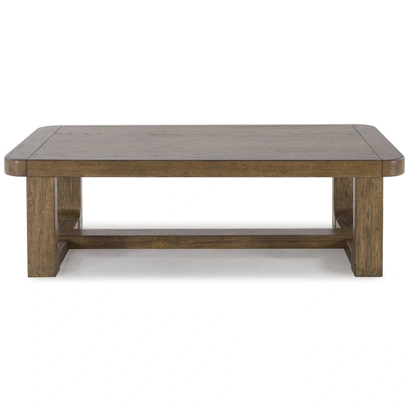 Mesa de centro color marrón claro, estilo rústico, capacidad para 4 a 6 personas – 56 ancho x 30 profundidad x 17 alto