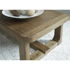 Mesa de centro color marrón claro, estilo rústico, capacidad para 4 a 6 personas – 56 ancho x 30 profundidad x 17 alto