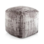 Puf otomano de algodón negro y gris, asiento individual