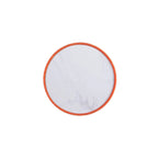 Mesa auxiliar tapizada redonda – Piel sintética plisada y base dorada, 4 colores, 1 persona