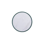 Mesa auxiliar tapizada redonda – Piel sintética plisada y base dorada, 4 colores, 1 persona
