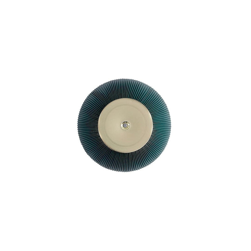 Mesa auxiliar tapizada redonda – Piel sintética plisada y base dorada, 4 colores, 1 persona