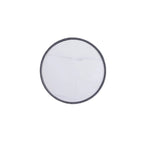 Mesa auxiliar tapizada redonda – Piel sintética plisada y base dorada, 4 colores, 1 persona