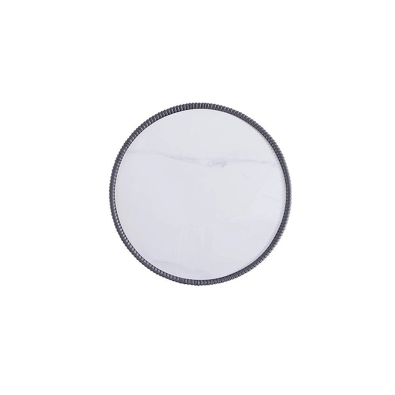 Mesa auxiliar tapizada redonda – Piel sintética plisada y base dorada, 4 colores, 1 persona