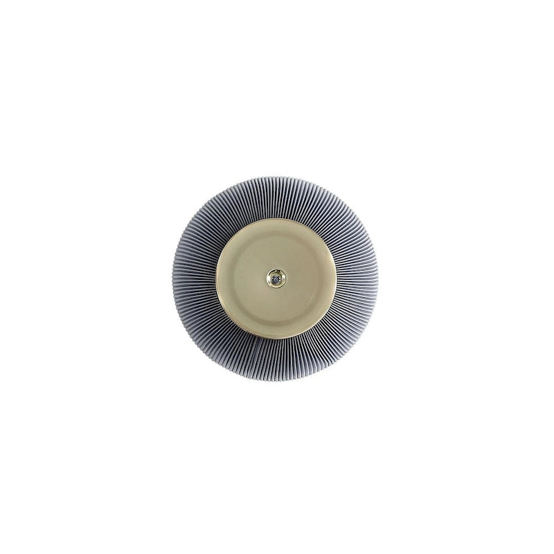 Mesa auxiliar tapizada redonda – Piel sintética plisada y base dorada, 4 colores, 1 persona