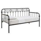 Cama de día antigua de metal bronce oscuro, estilo husillo, para 1 persona (cama nido opcional para 2)