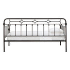Cama de día antigua de metal bronce oscuro, estilo husillo, para 1 persona (cama nido opcional para 2)