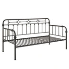 Cama de día antigua de metal bronce oscuro, estilo husillo, para 1 persona (cama nido opcional para 2)