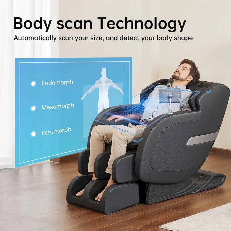 Sillón de masaje de cuerpo completo SL Track en caqui/negro – Gravedad Cero, 1 persona
