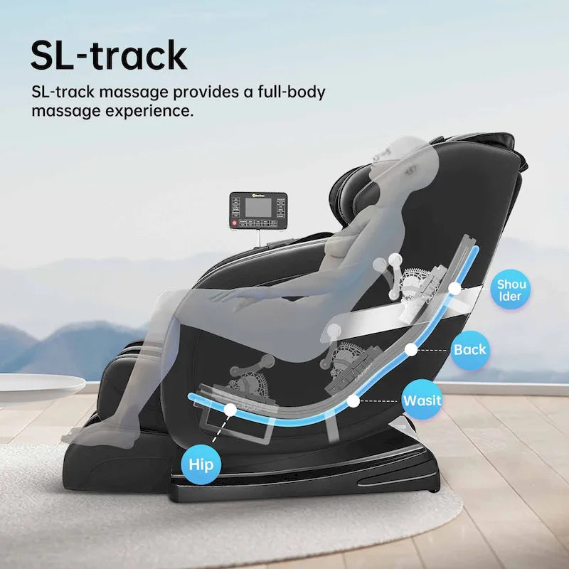 Sillón de masaje de cuerpo completo SL Track en caqui/negro – Gravedad Cero, 1 persona