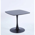 Mesa de comedor redonda de 31.5", negro/marrón/blanco mate, para 2 a 4 personas