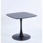 Mesa de comedor redonda de 31.5", negro/marrón/blanco mate, para 2 a 4 personas