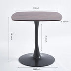 Mesa de comedor redonda de 31.5", negro/marrón/blanco mate, para 2 a 4 personas
