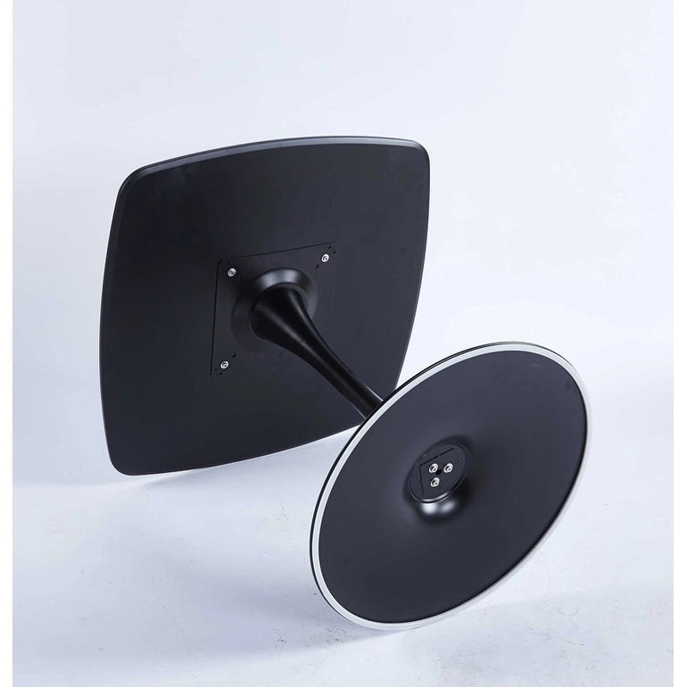 Mesa de comedor redonda de 31.5", negro/marrón/blanco mate, para 2 a 4 personas