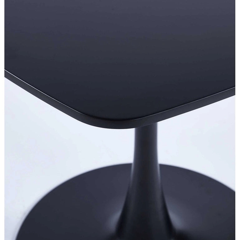 Mesa de comedor redonda de 31.5", negro/marrón/blanco mate, para 2 a 4 personas