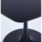 Mesa de comedor redonda de 31.5", negro/marrón/blanco mate, para 2 a 4 personas