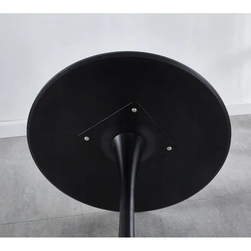 Mesa de comedor redonda de 31.5", negro/marrón/blanco mate, para 2 a 4 personas