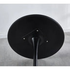 Mesa de comedor redonda de 31.5", negro/marrón/blanco mate, para 2 a 4 personas