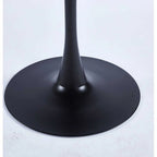 Mesa de comedor redonda de 31.5", negro/marrón/blanco mate, para 2 a 4 personas