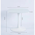 Mesa de comedor redonda de 31.5", negro/marrón/blanco mate, para 2 a 4 personas