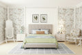 Armazón de cama tapizado copetudo beige/gris, individual