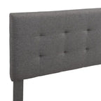 Armazón de cama tapizado copetudo beige/gris, individual