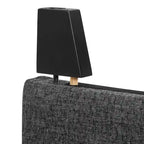 Cama Plataforma Tapizada con Cabecero Cuadrado Gris Oscuro – Queen / King