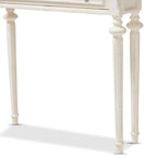 Mesa consola blanca y madera natural, estilo provenzal, montaje para 1 persona