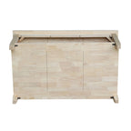 Mesa de centro de madera natural sin acabar con estante inferior, 1 pieza