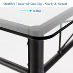Juego de comedor de 5 piezas negro/plateado, mesa de cristal templado y 4 sillas de PU, capacidad para 4 personas