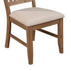 Sillas auxiliares de comedor con respaldo de listones marrón-beige, juego de 2