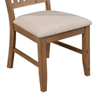 Sillas auxiliares de comedor con respaldo de listones marrón-beige, juego de 2