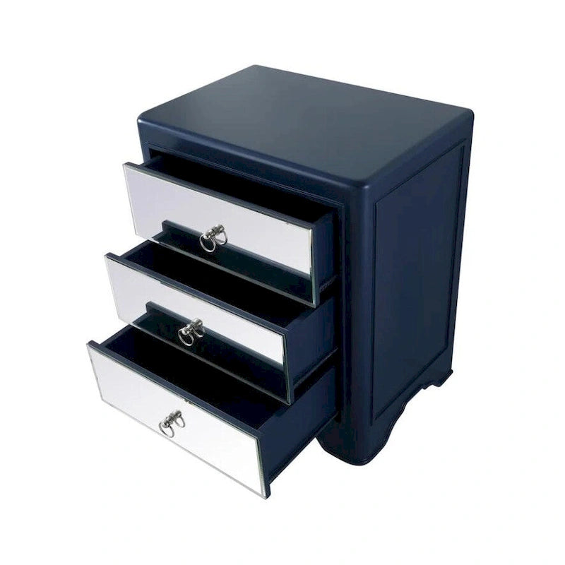 Cómoda decorativa con espejo de 3 cajones