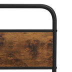 Marco de cama con plataforma de metal Black / Tiger Wood con cabecero de madera, Queen / King, 2 personas