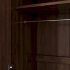 Armario ropero de madera marrón de 2 puertas con 3 estantes