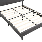 Cama de almacenamiento tapizada gris/beige con puertos USB, individual/matrimonial, 1-2 personas