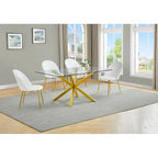 Juego de comedor de 5 piezas para 4 personas de terciopelo y piel sintética color crema/blanco/gris oscuro