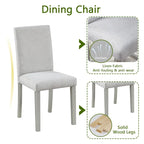 Juego de comedor de 5 piezas para 4 personas en gris, blanco y negro
