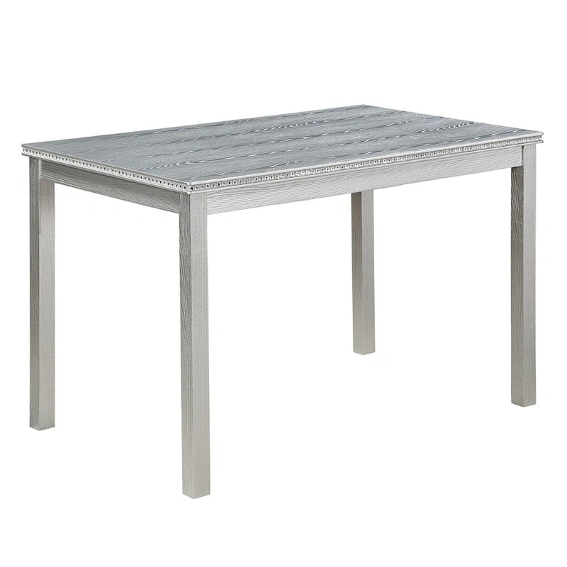 Juego de comedor de 5 piezas para 4 personas en gris, blanco y negro