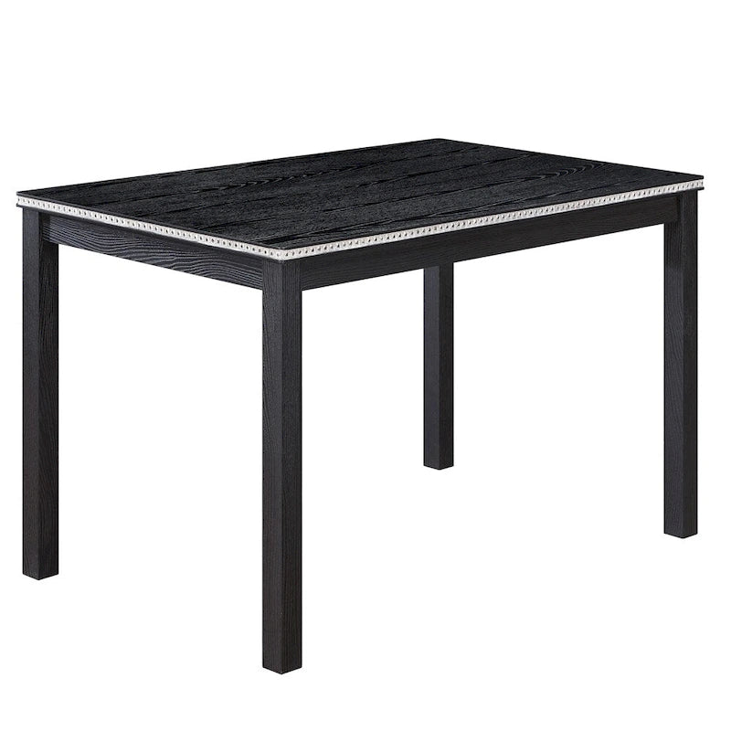 Juego de comedor de 5 piezas para 4 personas en gris, blanco y negro