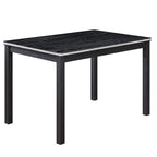 Juego de comedor de 5 piezas para 4 personas en gris, blanco y negro