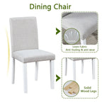 Juego de comedor de 5 piezas para 4 personas en gris, blanco y negro
