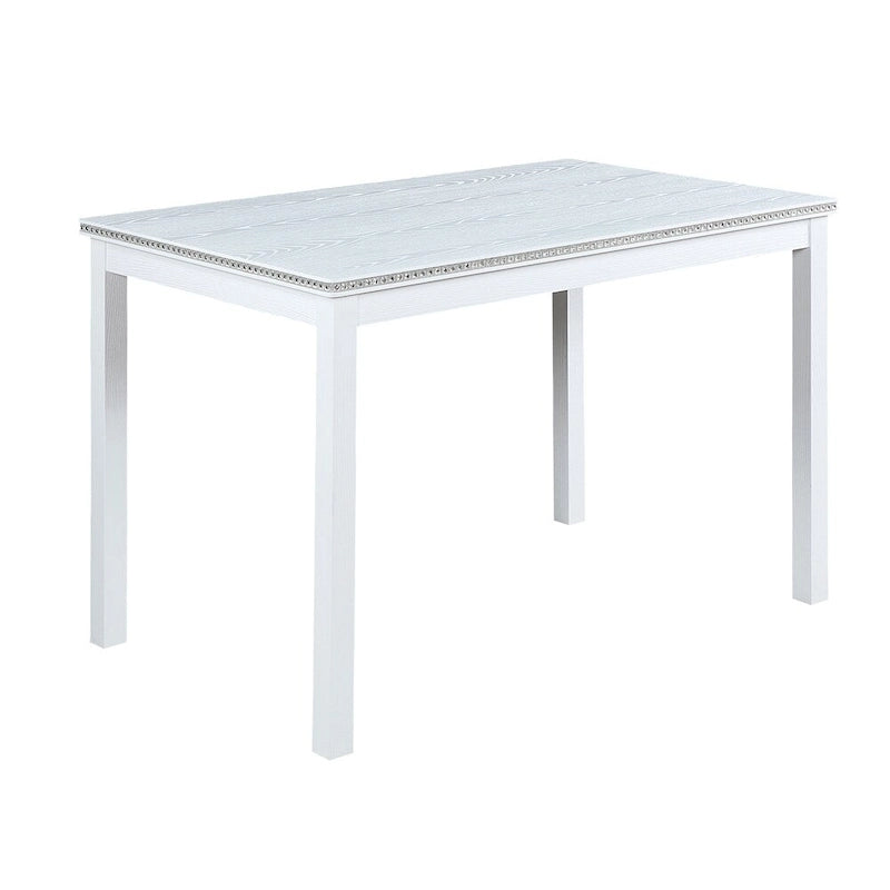 Juego de comedor de 5 piezas para 4 personas en gris, blanco y negro