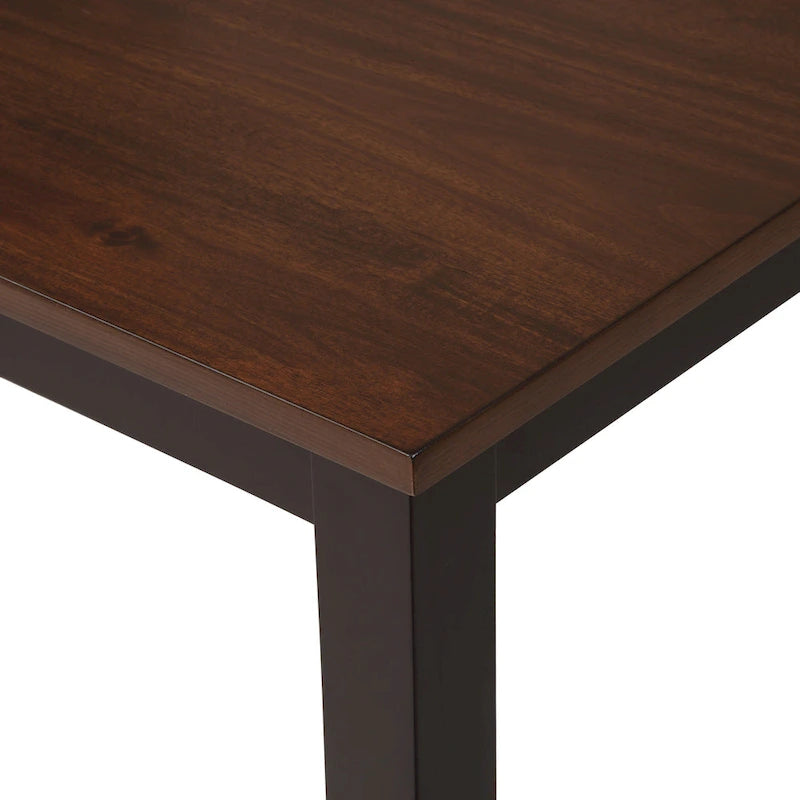 Juego de comedor de 5 piezas con mesa rectangular, color blanco y negro con respaldo en X, para 4 personas