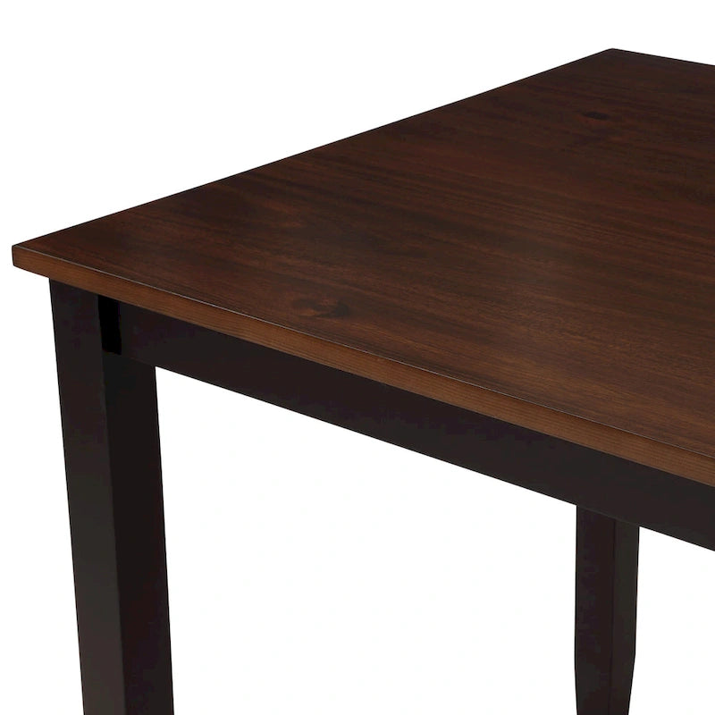 Juego de comedor de 5 piezas con mesa rectangular, color blanco y negro con respaldo en X, para 4 personas